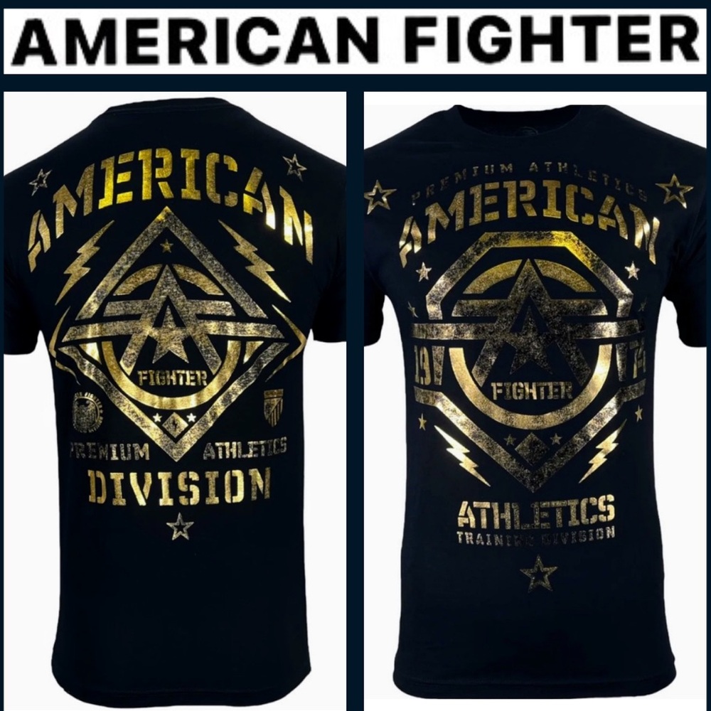 American Fighter Black and Gold Short Sleeve Tee